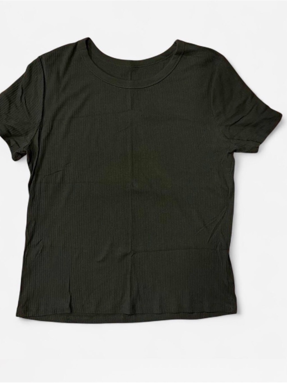 Target Black Ribbed Short Sleeve Crewneck Tee